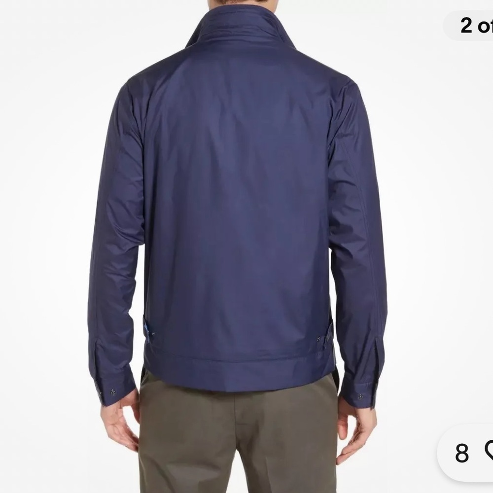 Peter Millar Hartford Jacket Mens Large Blue Full Zip Windbreaker Coat Layering - Picture 3 of 16